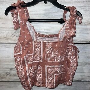 XL Bandana Tank Top w/ Tie Shoulder Straps